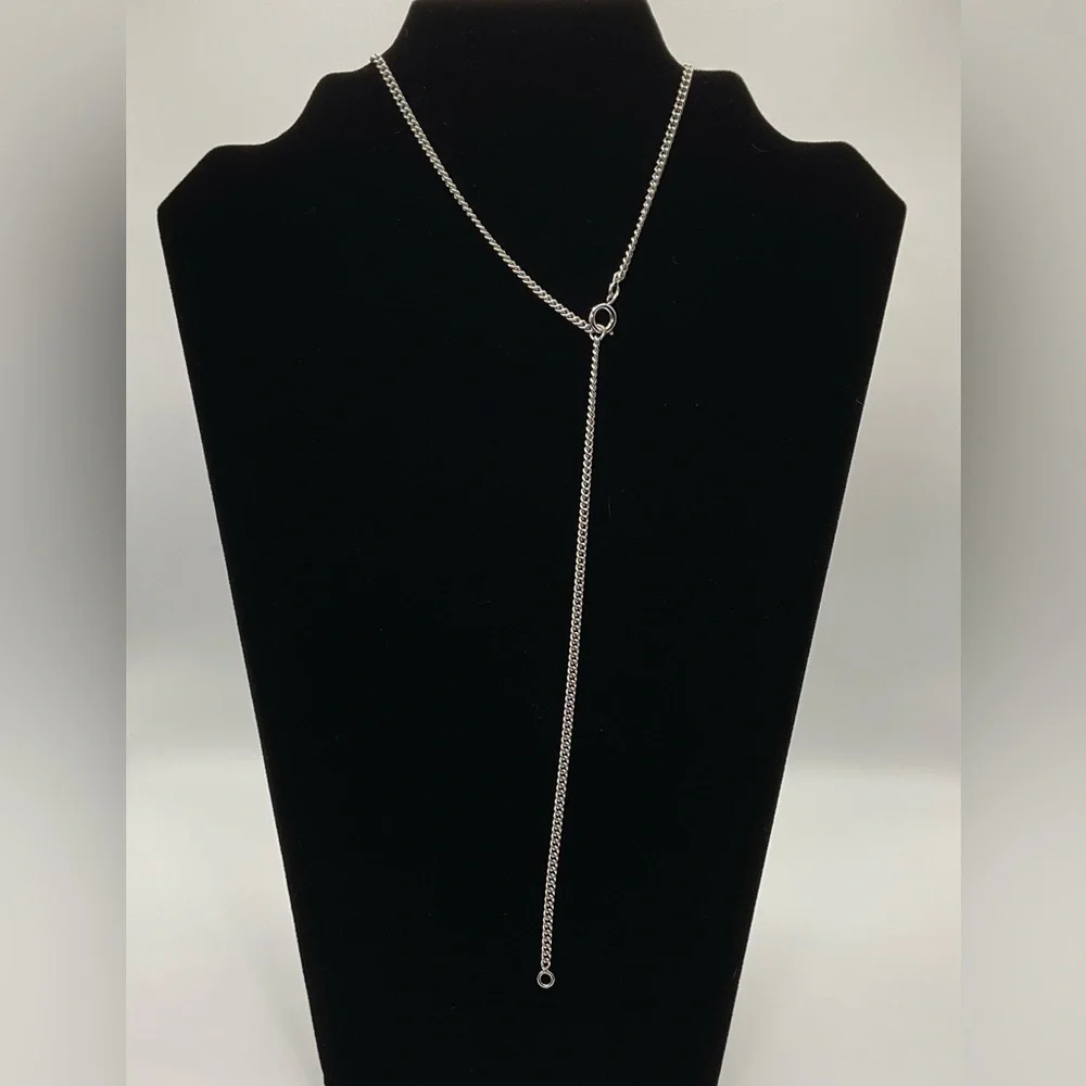 Chanel Silver and Black Rhinestone Pendant Necklace - Picture 10 of 12